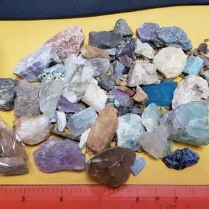 Rocks, semi-precious gemstones, crystals, sea-glass